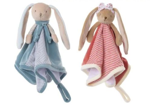 BK BABY BUNNY muchláček červený s proužky (30x30 cm) s dárkovým boxem  Bukowski Design