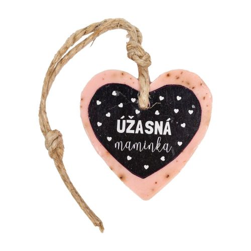 MÝDLO srdce velké 70 g Úžasná maminka (černá kartička) SOAP and GIFTS BV - bal. po 5 ks