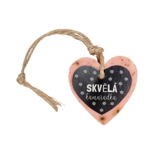 MÝDLO srdce velké 70 g Skvělá kamarádka (černá kartička) SOAP and GIFTS BV - bal. po 5 ks