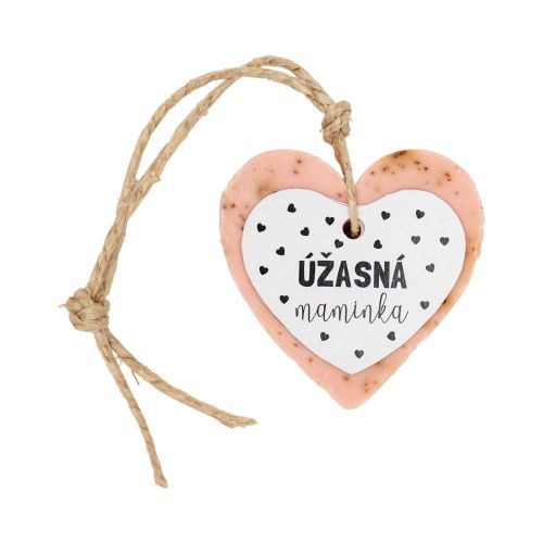MÝDLO srdce velké 70 g Úžasná maminka (bílá kartička) SOAP and GIFTS BV - bal. po 5 ks