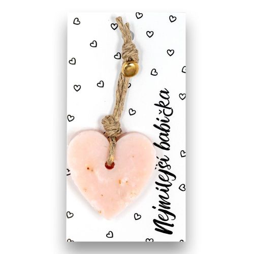 MÝDLO srdce malé 10 g Nejmilejší babička (bílá kartička) SOAP and GIFTS BV - bal. po 6 ks