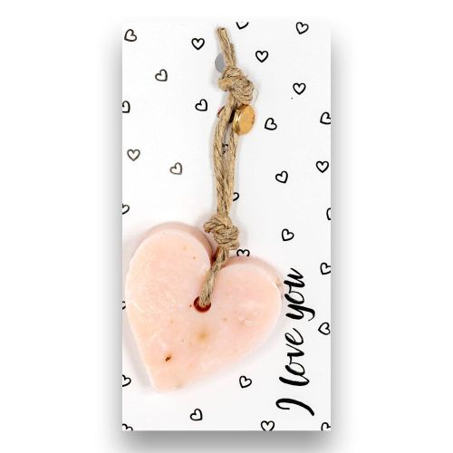 MÝDLO srdce malé 10 g I love you (bílá kartička) SOAP and GIFTS BV - bal. po 6 ks