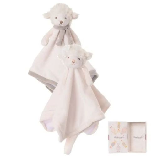 BK MACK BABY RUG muchláček ovečka s šedivou šálou  (30cm) s dárkovým boxem Bukowski Design