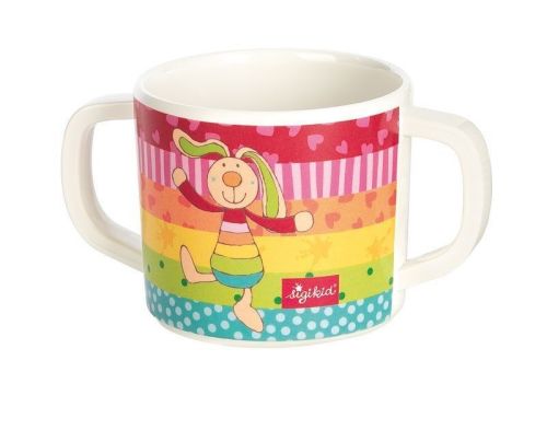 Melamin baby hrníček RAINBOW RABBIT zajíc se silikonem (7,5 cm) sigikid