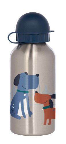 Lahvička z nerezové oceli na pití Psi, modrá (400 ml) sigikid