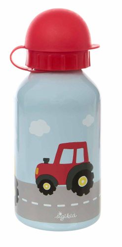 Lahvička z nerezové oceli na pití Červený traktor (350ml) sigikid