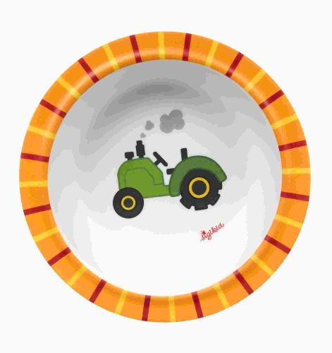 Melamin baby mistička traktor se silikonem (15,5 cm)  sigikid