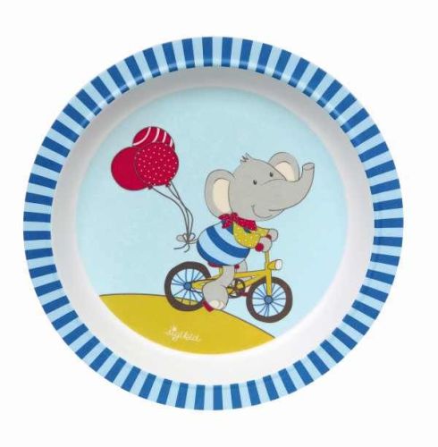 Melamin baby talířek se silikonem LOLO LOMBARDO  -  NOVÝ DESIGN  (21,5 cm)  sigikid