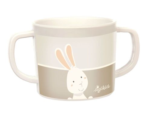 Dětské nádobí hrníček RABIT VANILLA zajíc 
se silikonem (7,5 cm) SIGIKID