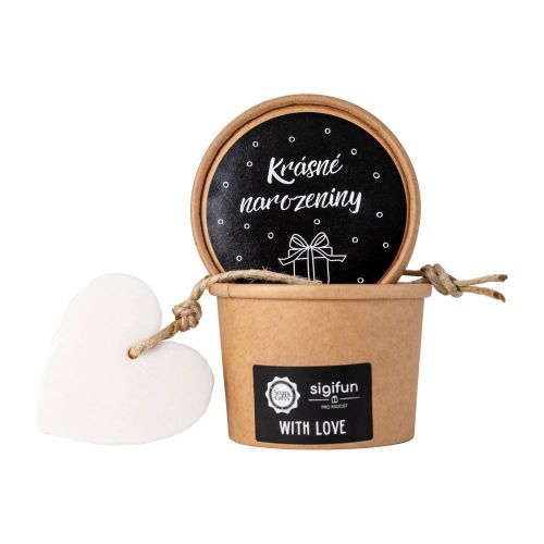 MÝDLO srdce velké v krabičce 70 g Krásné narozeniny (černá etiketa) SOAP and GIFTS BV