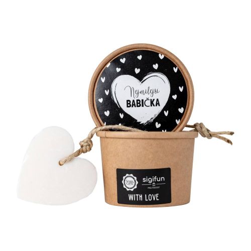 MÝDLO srdce velké v krabičce 70 g Nejmilejší babička (černá etiketa) SOAP and GIFTS BV