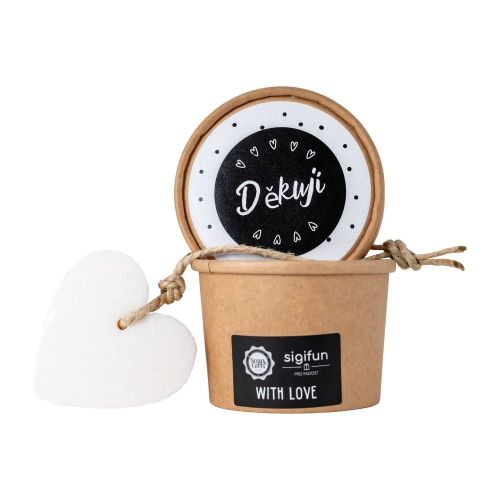 MÝDLO srdce velké v krabičce 70 g Děkuji (bílá etiketa) SOAP and GIFTS BV