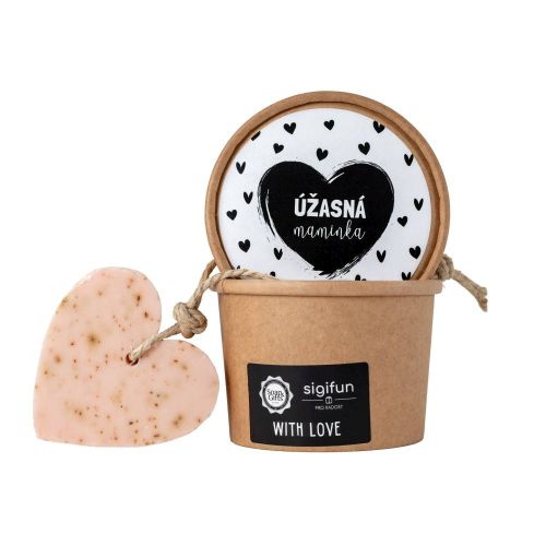 MÝDLO srdce velké v krabičce 70 g Úžasná maminka (bílá etiketa) SOAP and GIFTS BV