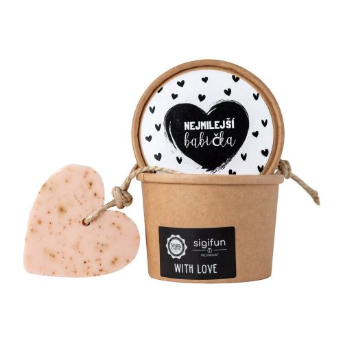MÝDLO srdce velké v krabičce 70 g Nejmilejší babička (bílá etiketa) SOAP and GIFTS BV