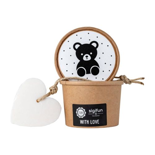 MÝDLO srdce velké v krabičce 70 g Medvídek (bílá etiketa) SOAP and GIFTS BV