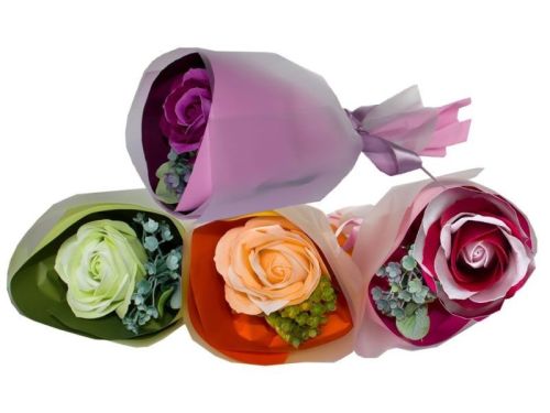 Mýdlový květ růže kytice 1x8g, 4 barevné variace SALSA