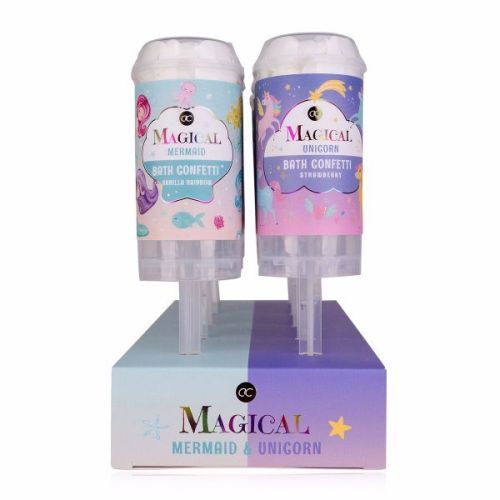 KONFETY do koupele 25g MAGICAL UNICORN and MERMAID v push-popu, 2 motivy ACCENTRA