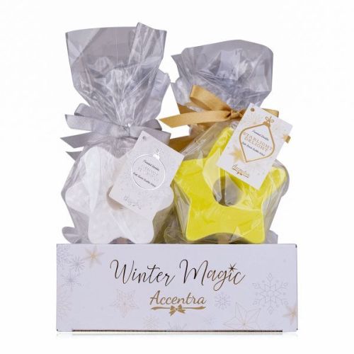 FIZZER - bublifuk 120g WINTER MAGIC ve tvaru hvězdy na dřevěné tyčce, 2 motivy/1vůně  ACCENTRA
