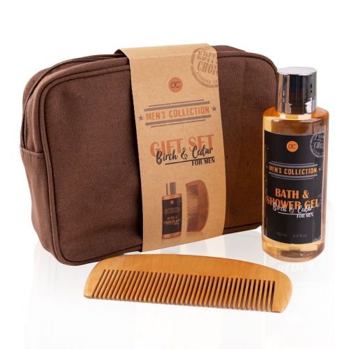 SET dárkový  MEN&#039;S COLLECTION v kosmetické taštičce. Vůně:bříza a cedr. ACCENTRA