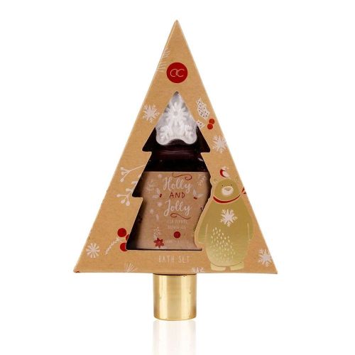 SET koupelový HOLLY JOLLY v papírovém stromku Vůně: ledový pudink ACCENTRA