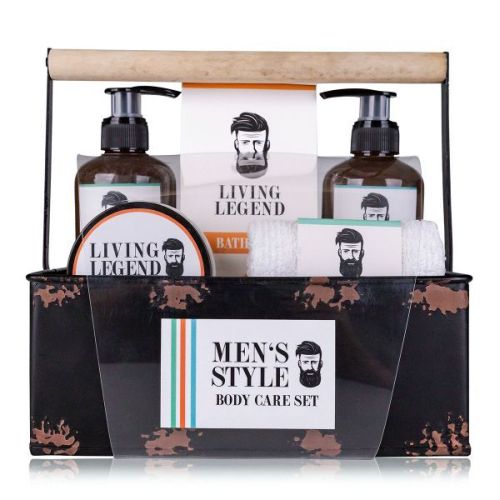 SET koupelový MEN&#039;S STYLE v kovovém košíku s rukojetí ACCENTRA