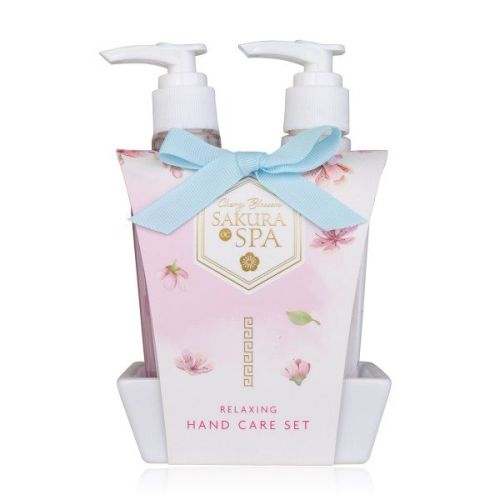 SET péče o ruce SAKURA SPA na keramickém tácu 160 ml mýdla na ruce ACCENTRA