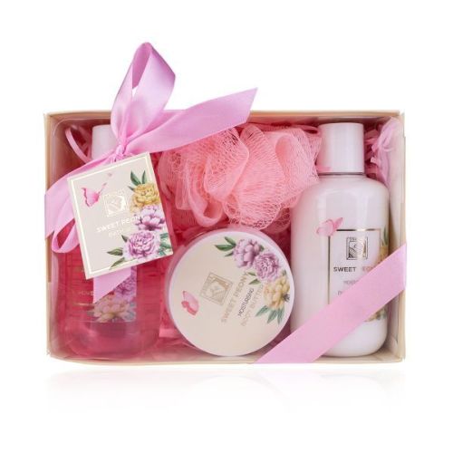 SET koupelový SWEET PEONY v dárkové krabičce s tělovým máslem  SALSA