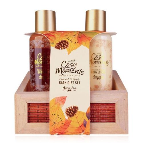 SET koupelový COSY MOMENTS v dřevěné krabičce vč. gel sprchový, mléko tělové ACCENTRA