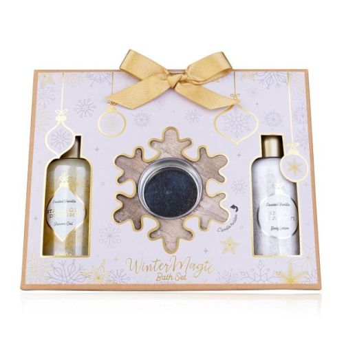 SET koupelový WINTER MAGIC v dárkovém balení vč. dřevěný svícen ACCENTRA