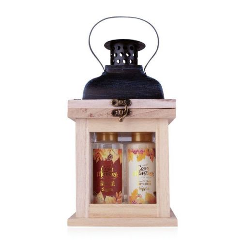 SET koupelový  COSY MOMENTS v dřevěné lucerně (12x12x25,5cm) ACCENTRA
