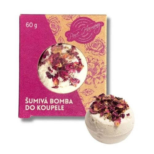 KOUPELOVÁ bomba šumivá růže 60g NOVINKA PURE HARMONY