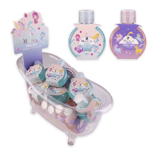 PĚNA do koupele 30ml MAGICAL UNICORN and MERMAID 18 ks v plastové vaně, 2motivy/vůně NOVINKA
