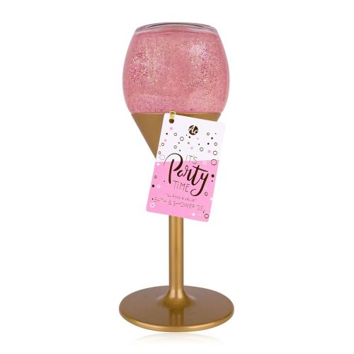 GEL sprchový/koupelový 240 ml LET´S CELEBRATE v lahvičce se sklenicí na šampaňské (třpytivý vzhled)